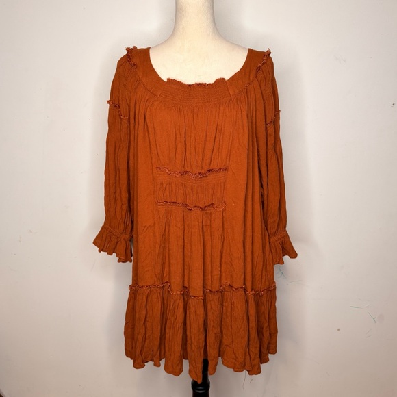 Free People Endless See Ya There Mini Dress Oversized Silhouette Size L - Picture 2 of 8